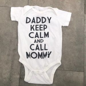 Spencer’s baby white onsie 12 m daddy keep calm